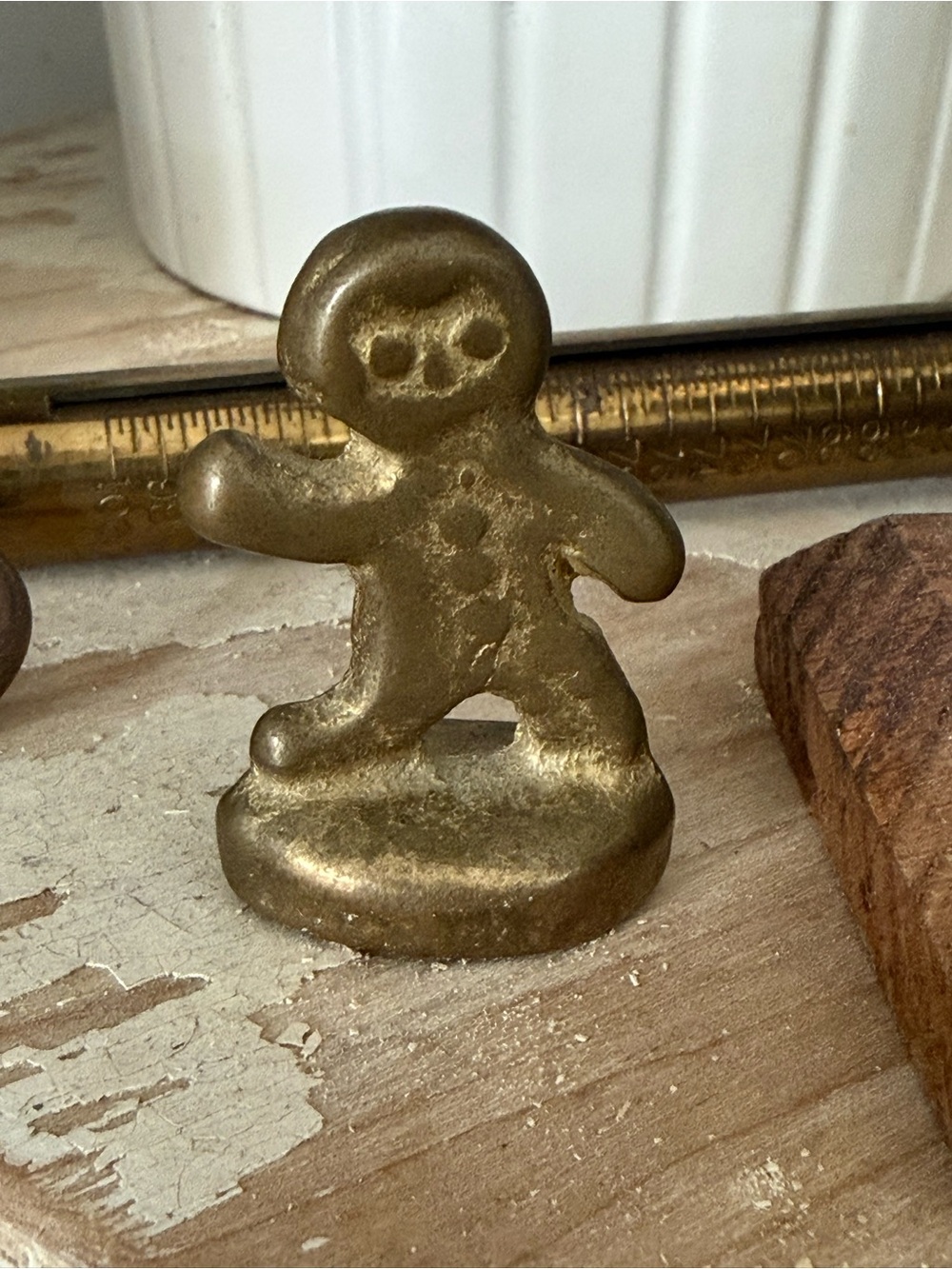 Wade Reproduction Brass Gingerbread Man Accent Figurine for Display